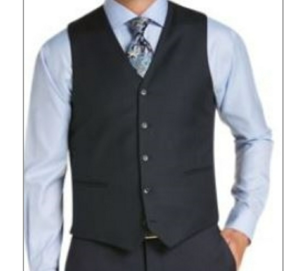 Berragamo Solid Black Vest